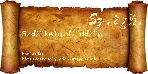 Székely Ödön névjegykártya