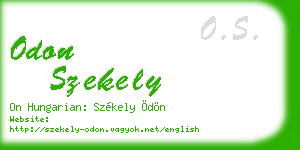 odon szekely business card
